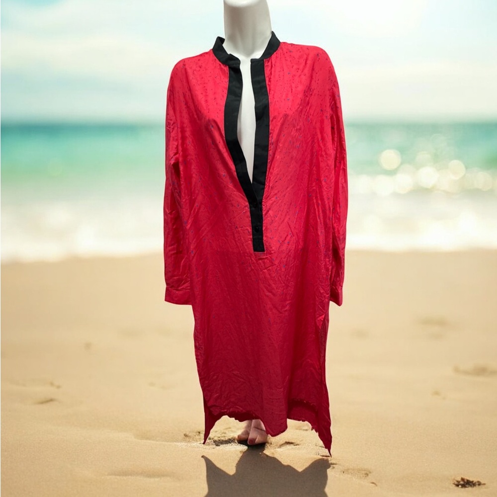 Proenza Schouler watermelon pink Swim Cover-Up with Black Trim size small